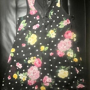 JH Women Dress Size 12 Elegant Floral Black Midi Dress Pre-owned Good Condition